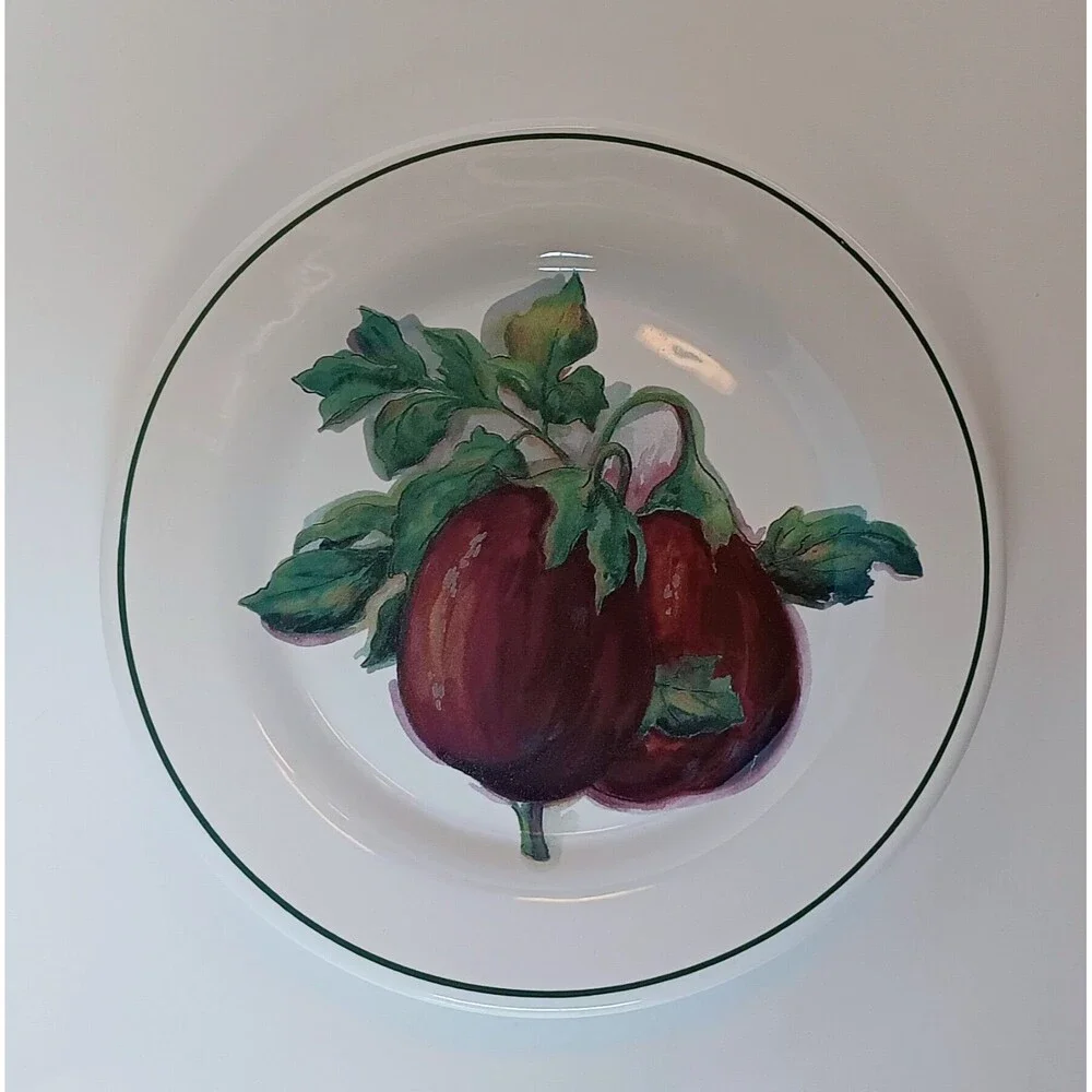 Williams Sonoma Harvest Eggplant Hand Painted Salad Plate